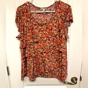 Multi colored layered blouse